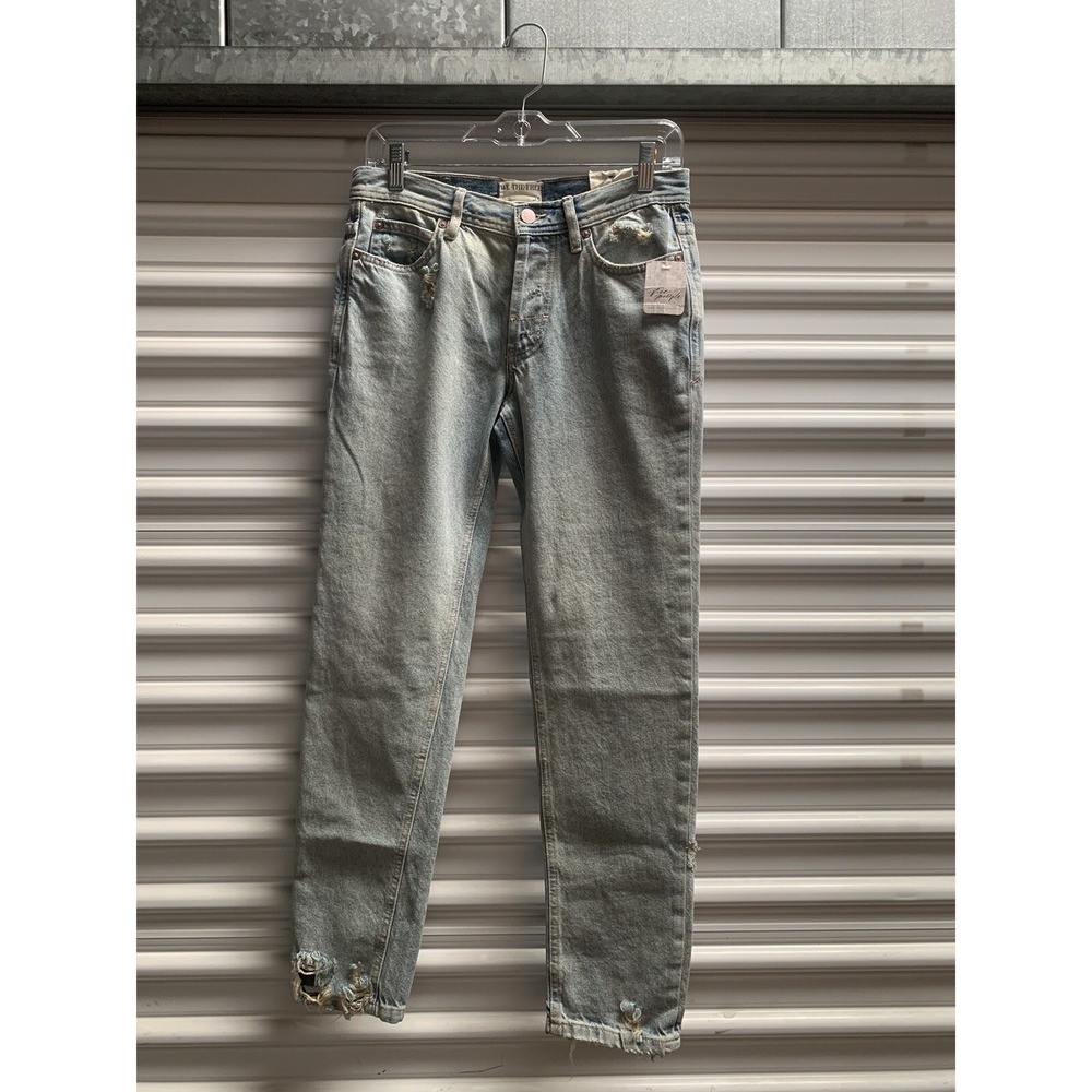 NWT Free People womens Jeans 25x29 Sea Mist Unknown Legend Button Fly